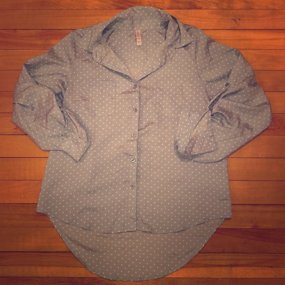Polka dot button down